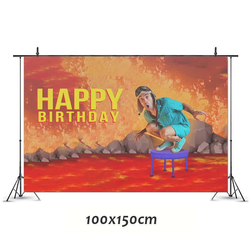 accessoires fête anniversaire gobelets pailles disques table thème sautillant happy birthday orange bleu blanc