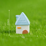 miniatures maison toits tuiles détails architecturaux vent mill tours blanches bleues