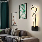 applique murale moderne aluminium noir blanc contemporain spirale fixée mur