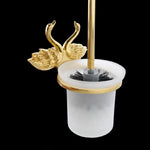 accessoires salle bain or cygne porte serviettes porte brosse dents élégants fixations murales ensemble