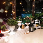 cache pot blanc classique opacité plastique intérieur extérieur balcon jardin table