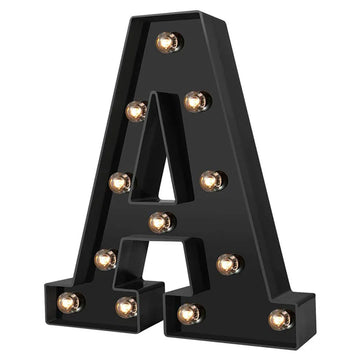 lettre lumineuse décorative noire rétro veilleuse led batterie chambre anniversaire mariage fête