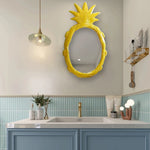 miroir moderne jaune pinapple texture originale mural led lumière maison