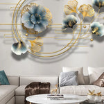 Décoration murale métal dans un salon moderne avec canapé