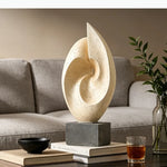 sculpture abstraite organique support carré intérieur deco chambre vase branches verre blanc
