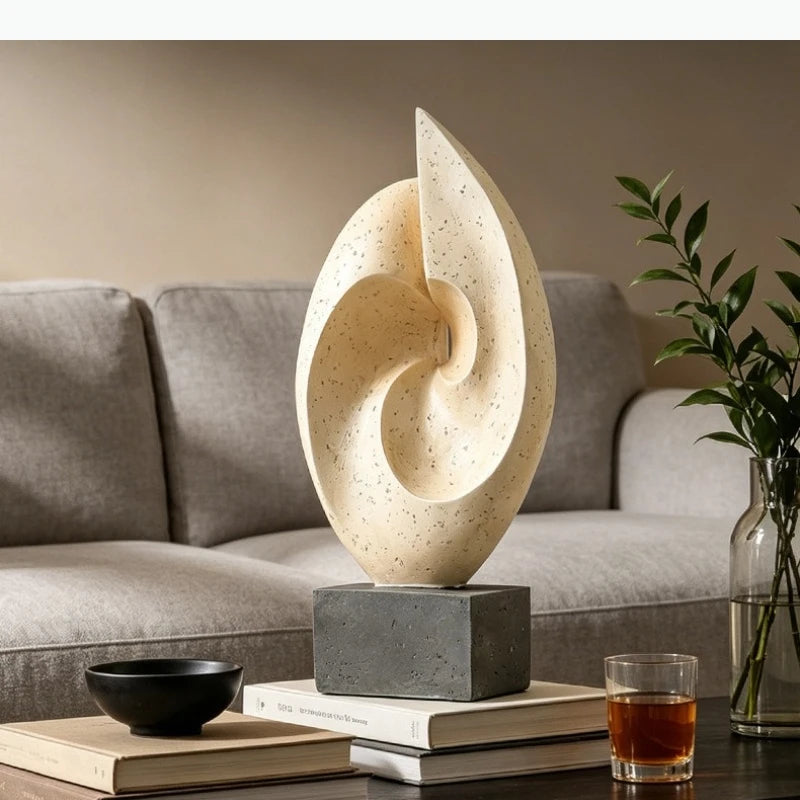 sculpture abstraite organique support carré intérieur deco chambre vase branches verre blanc
