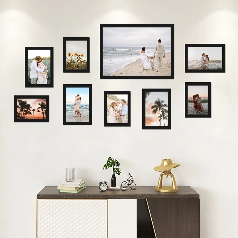 cadres photo noirs contemporains bois mat 4x6 pouces multi cadre decoration maison famille affiches