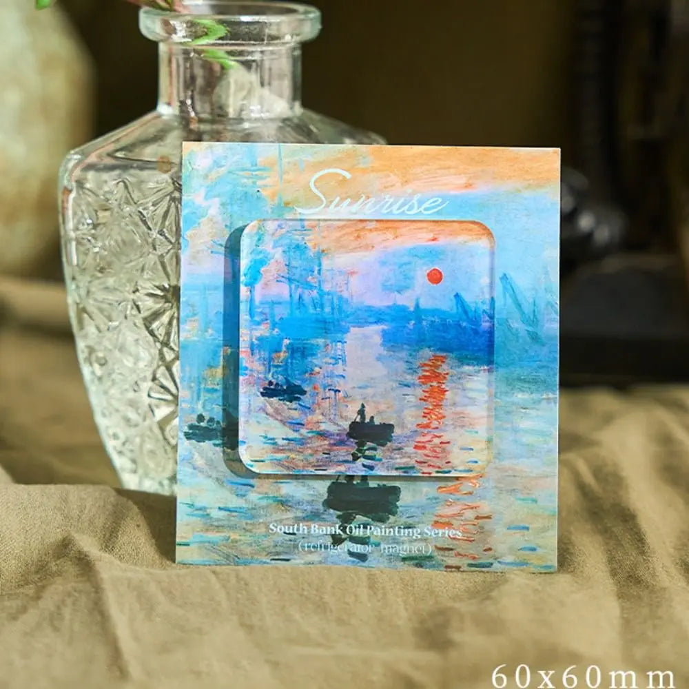 coasters peinture célèbres nuit étoilée aimants art déco maison bleu blanc vert