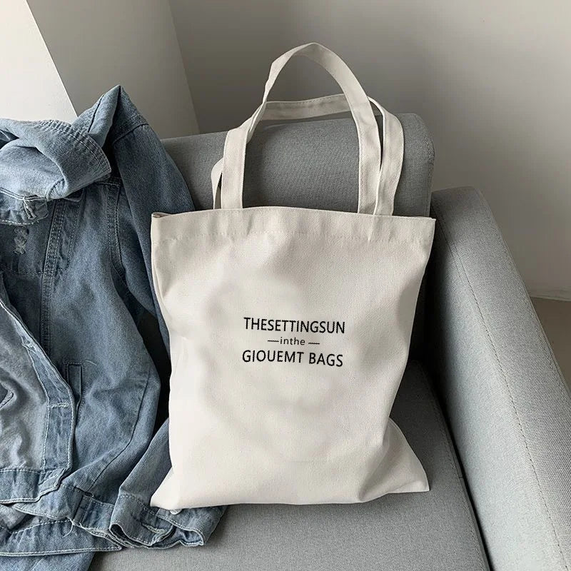 sac main moderne noir blanc uni toile polyester minimaliste poignées détachables grande capacité décontracté