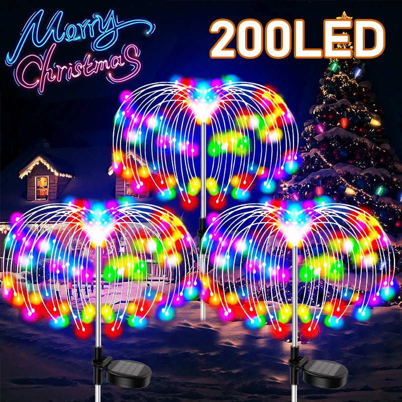 guirlande lumineuse solaire multicolore moderne lumineuses spirale extérieure piquet led jardin patio
