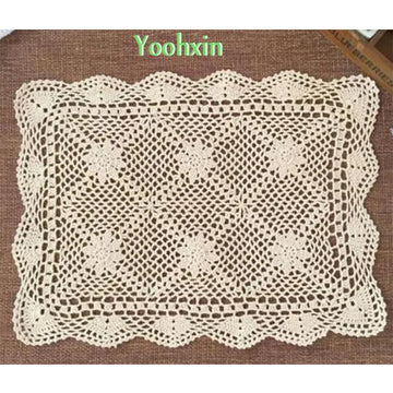 Napperon crochet rectangulaire blanc moderne