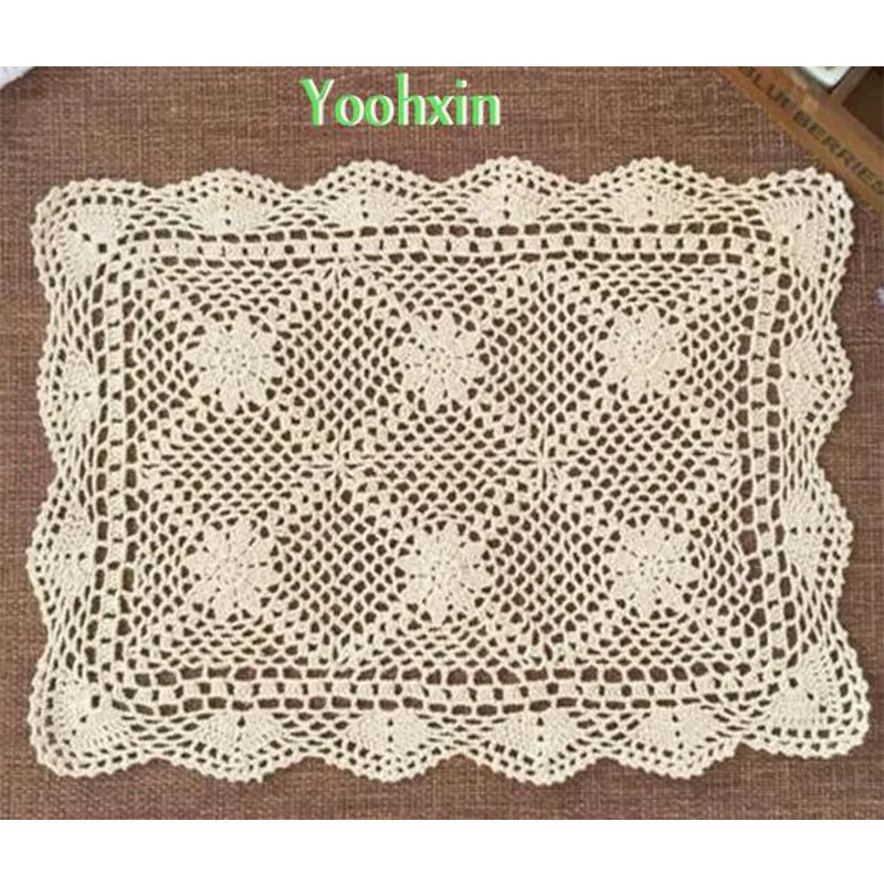 Napperon crochet rectangulaire blanc moderne