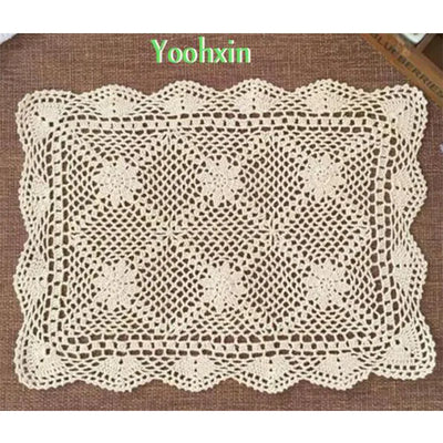 Napperon crochet rectangulaire blanc moderne