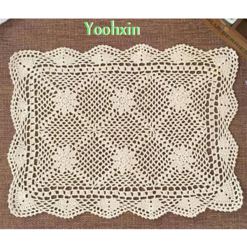 Napperon crochet rectangulaire blanc moderne