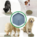 bol nourriture chien silicone vert bleu rose rayures horizontales grille perforation minimaliste