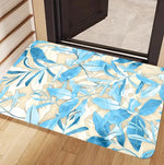 tapis sol feuilles tropicales moderne vert bleu marron beige résistant antidérapant 30x50cm 40x60cm
