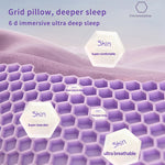 coussin cou violet hexagonal contemporain super doux support cervical confortable