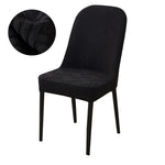 housse chaise extensible jacquard gris moderne fauteuil salle manger banquet