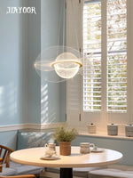 lumière suspendue moderne or blanc gris plissée ondulée transparente minimaliste