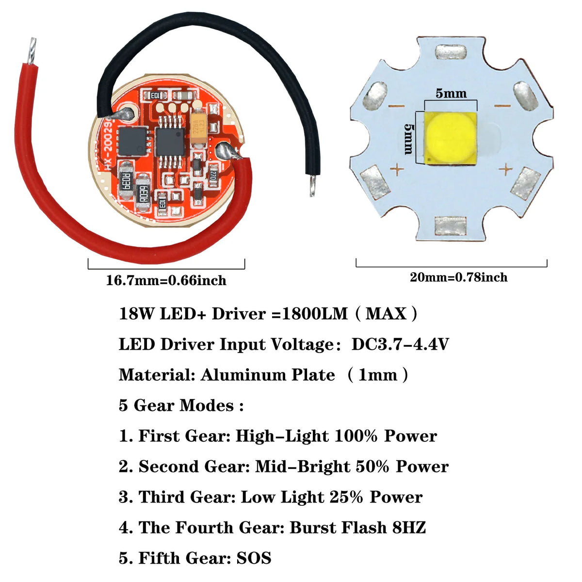 torche led 3w 5w 10w 18w bleu rouge 5modes burst sos circulaire électronique moderne