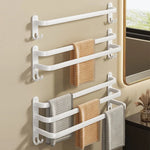 porte serviettes mural blanc moderne aluminium laqué clips trois étages salle bain