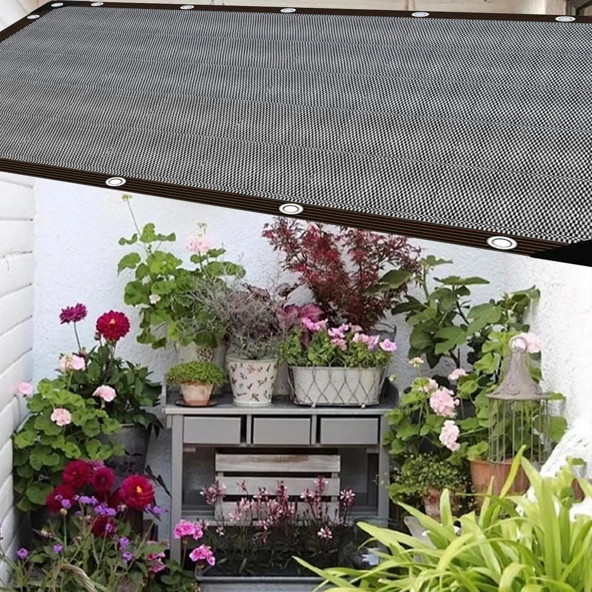 toile protection solaire gris foncé marron clair maille fine moderne 200cm 100cm résistante