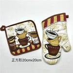 gants cuisine poignées plat motifs cuisine vintage rustique blanc noir rouge vert beige marron