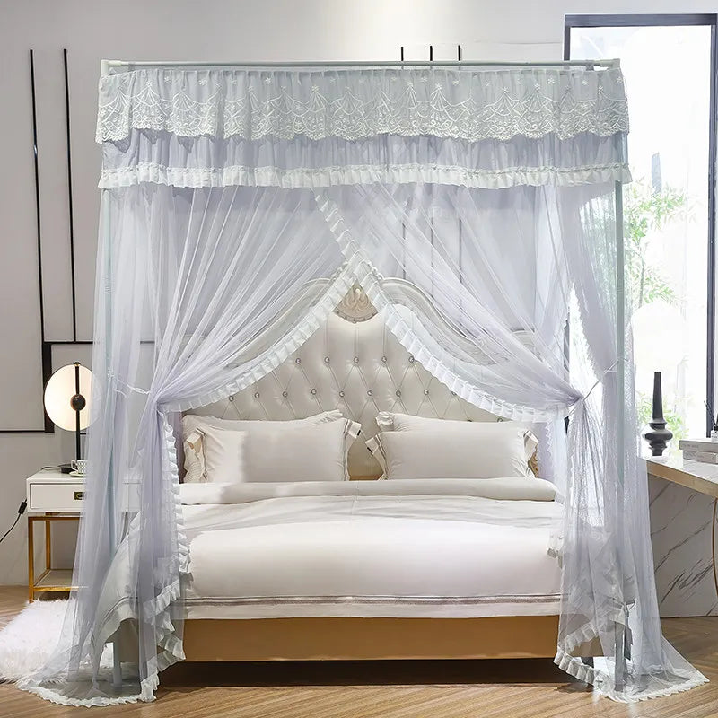 moustiquaire lit dentelle blanche rideau lit classique transparent chambre adulte
