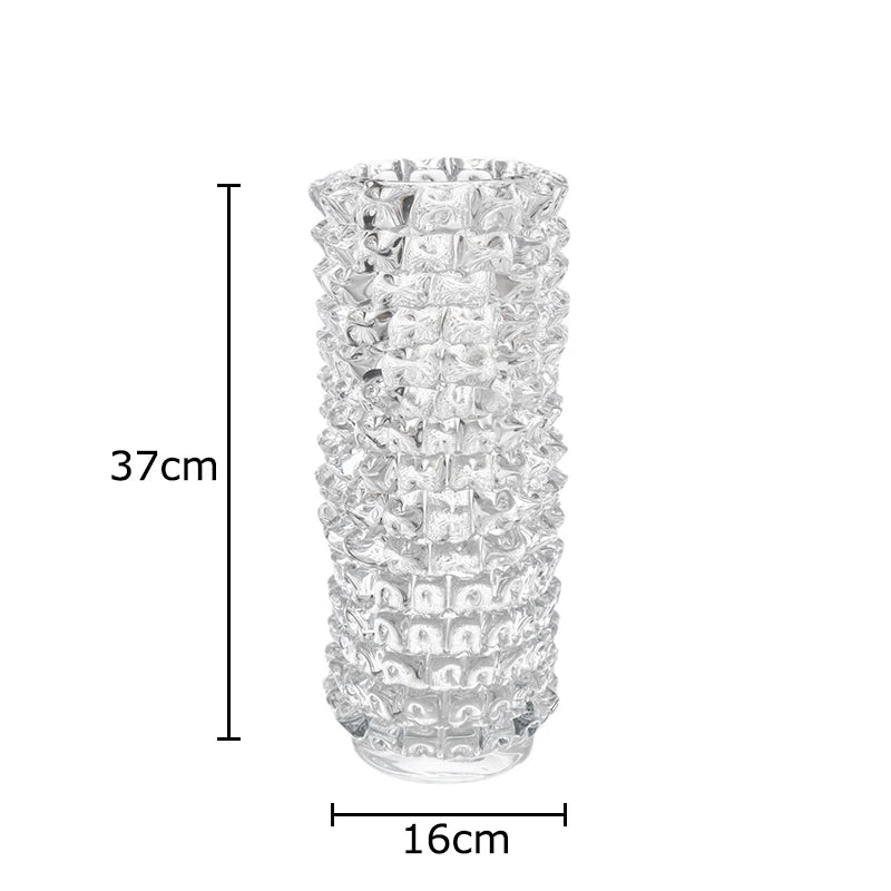 vase verre transparent motifs géométriques moderne décoration pot fleur hydroponie