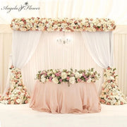 Rangée de fleurs artificielles luxe 1m ou 2m pour décoration mariage et événements - Ombre Interieur