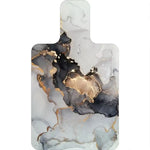 coque téléphone bleu gris moderne élégante marbrée feuilles tropicales libellule doré verte rose