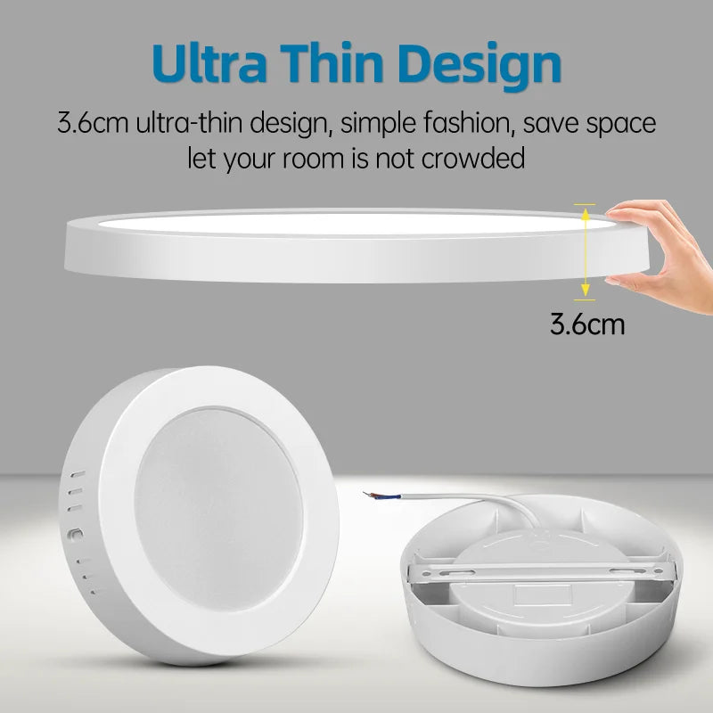 lampe led moderne ultra mince 10w 15w 20w 30w blanc rond carré
