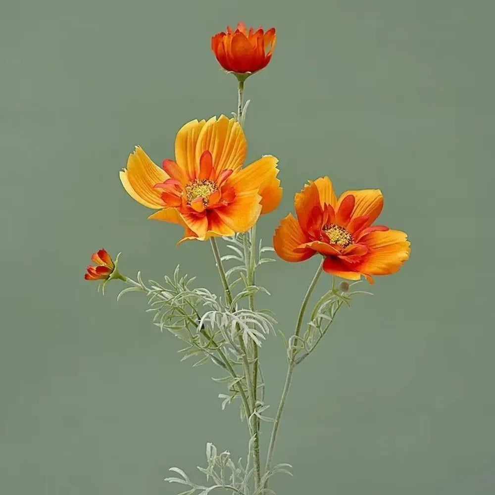 fleurs artificielles modernes bouquet décoration intérieure anniversaire baby shower blanc violet orange jaune