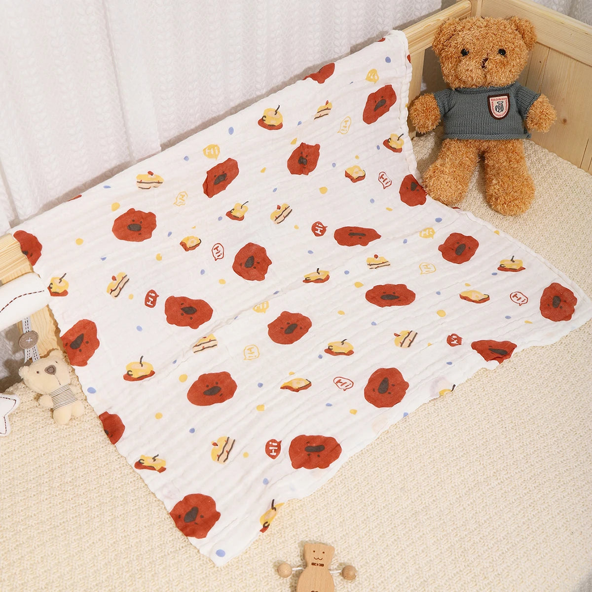 couverture bébé coton géométrique unicorns rainbows fruits moderne four seasons