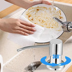 distributeur liquide moderne argenté adhésif corps plastique tête inoxydable tube silicone bouteille plastique minimaliste