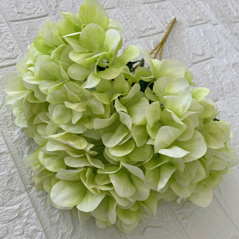 bouquet artificiel hortensias soie bleu blanc rose naturel décoration maison extérieur