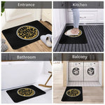tapis sol personnalisé antidérapant imperméable rip curl motif surf noir jaune décoration maison