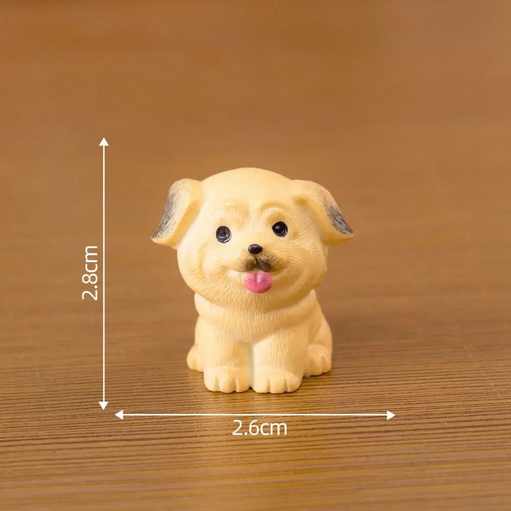 figurines chiens mignons résine cartoon peluche yeux colorés extérieur ornements micro paysage