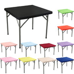 couvre table carré élastique noir rouge vert bleu rose violet blanc uni moderne festif