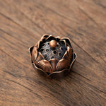censer artisanal bronze ornementé motifs géométriques vintage floral deco maison
