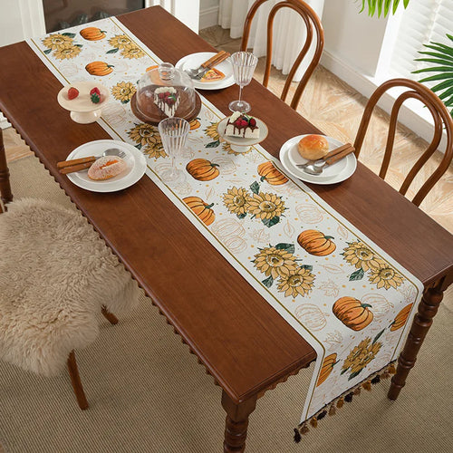 tableau halloween citrouille fantôme araignée château tassel blanc orange beige