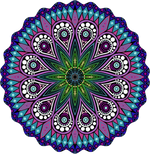 Décoration extérieure spinner métallique multicolore floral artisanal diamètre 25cm jardin balcon