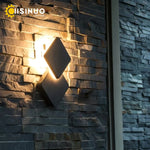 lampe murale led moderne noire ip65 rectangulaire mat 14cm 14cm fixée
