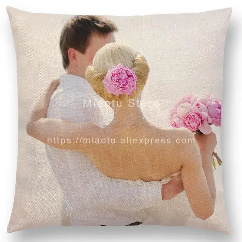 housse coussin personnalisable imprimé photo moderne beige clair lit canapé décoration voiture simple carré