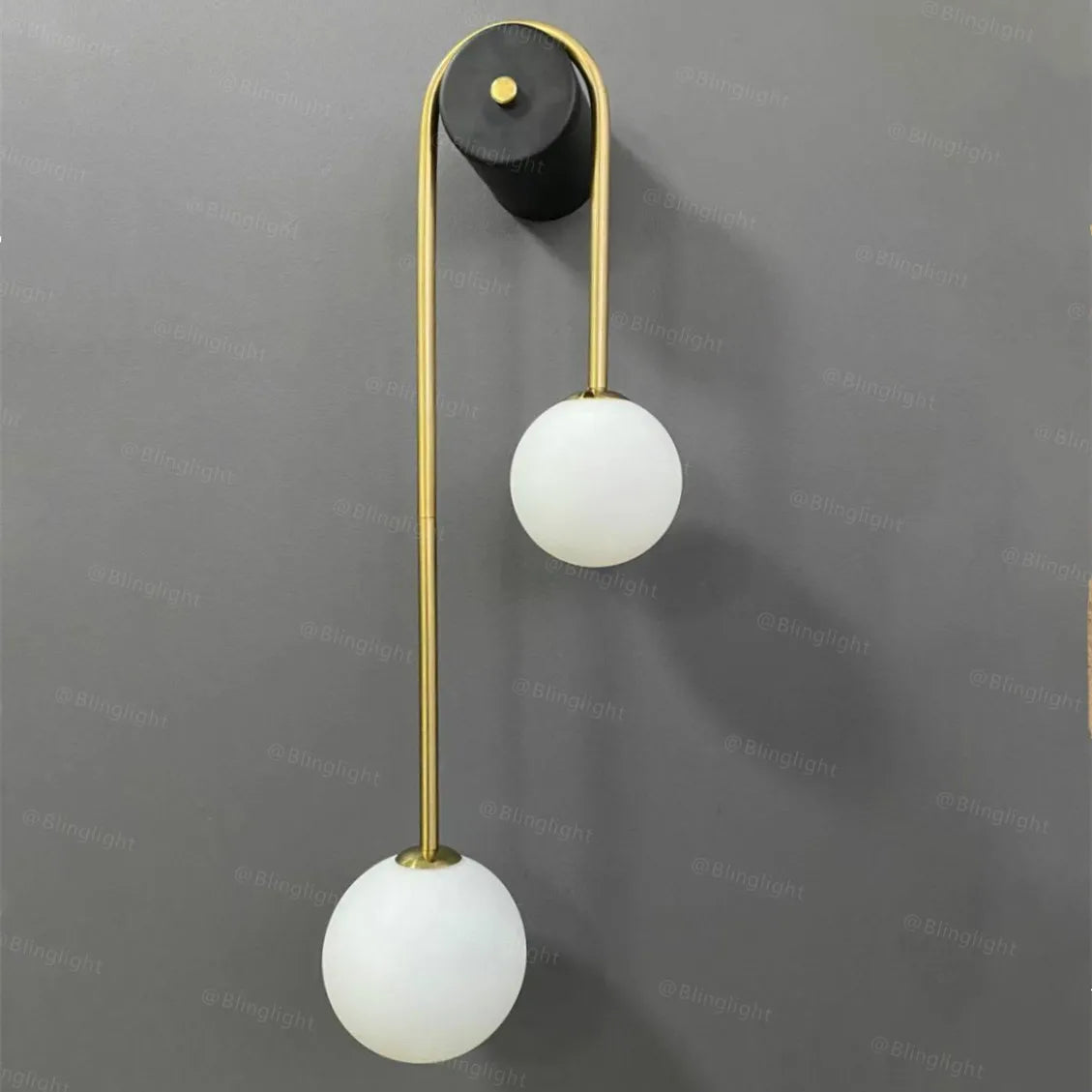 applique murale moderne sphères translucides or noir blanc LED cuisine chambre étude salle manger