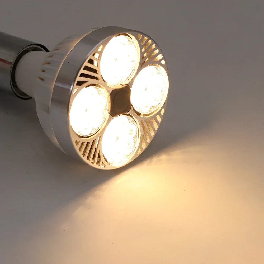 lampe led blanc noir grille moderne ventilateur intégré 2000 lumens 50000h e27 115mm