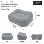coussin gonflable pvc gris violet velours moderne massage relaxation voyage