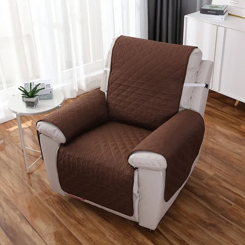 housse chaise inclinable marron beige quiltée élastique ajustable classique facile nettoyer Polyester
