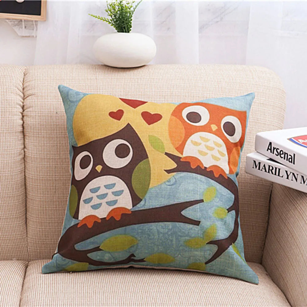 coussin décoratif beige imprimé oiseaux mignons moderne textile maison chambre salon confortable