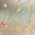 film décoratif statique multicolore branches fleurs oiseaux naturel isolation thermique uv 45cm 100cm